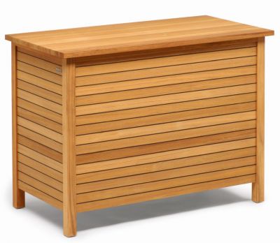 Weishäupl Deck Polstertruhe Outdoor aus Teakholz für Garten und Terrasse. Stauraum für Polster.
